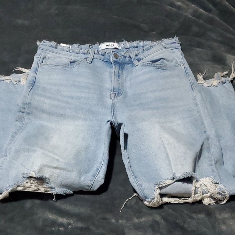 Mica Light Blue Distressed Boyfriend Jeans